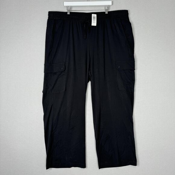 Torrid Pants Womens 4X Black Pull On Wide Leg Stretch Challis Cargo Gorpcore - Picture 1 of 11